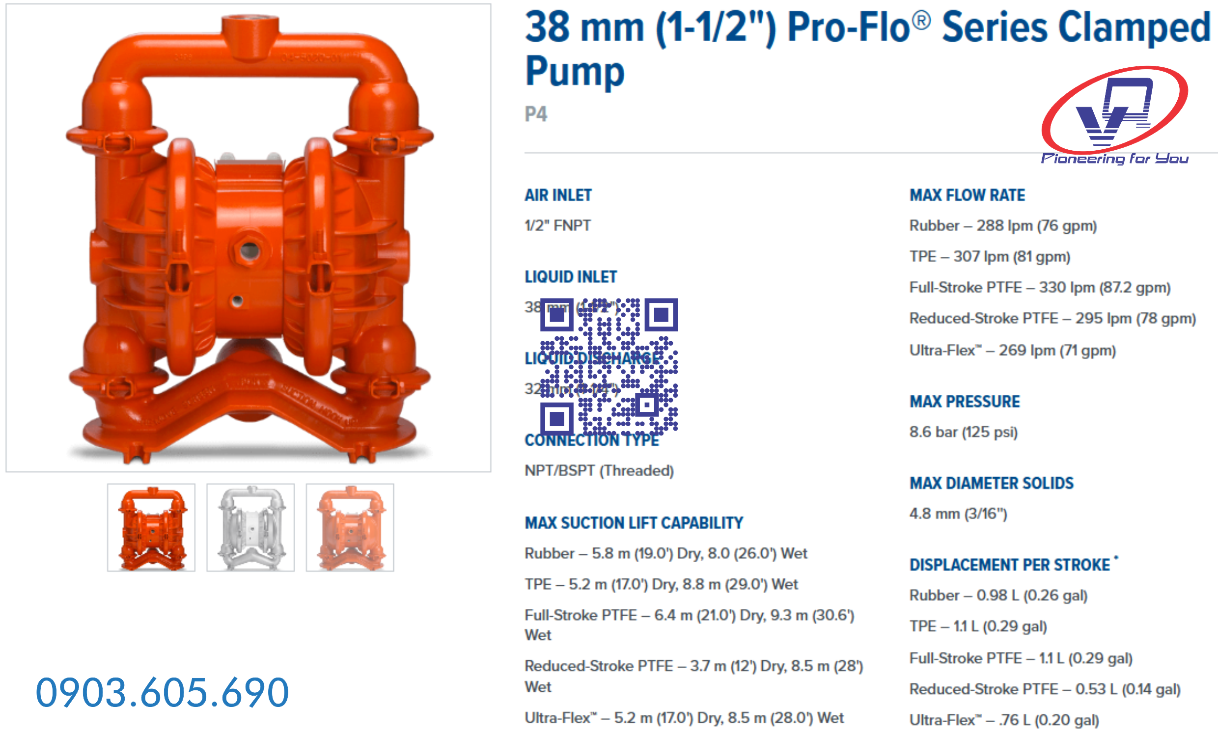 Bơm màng Wilden P4/WMAPP/ZWS/WF/WF/0014