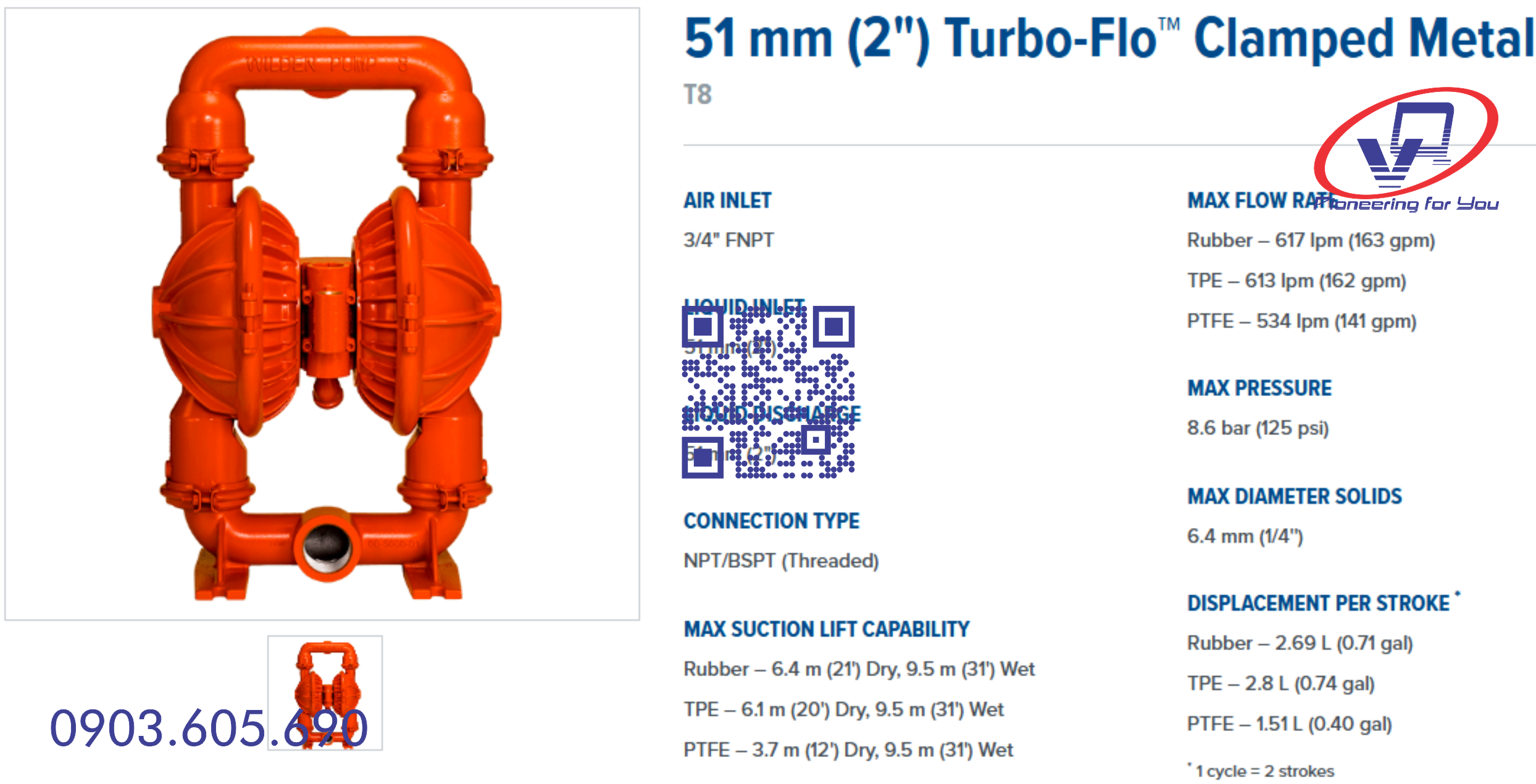 Bơm màng Wilden T8/AAAAB/BNS/BN/BN/0014